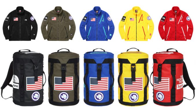 supreme north face flag jacket