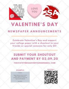 The State Times, Student Newspaper, Valentine’s Day Announcements ...