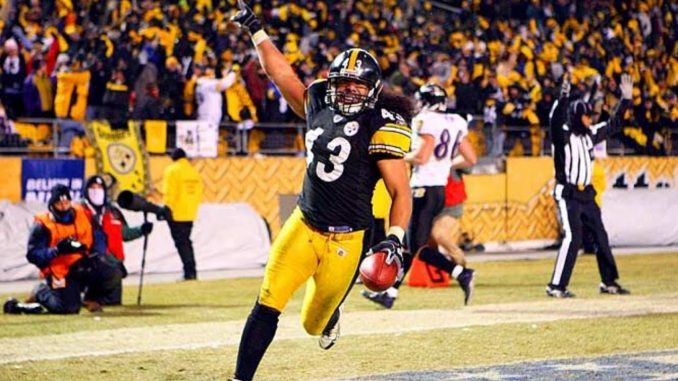 Pittsburgh Steelers - Cam Heyward with the Troy Polamalu #SBXL jersey  